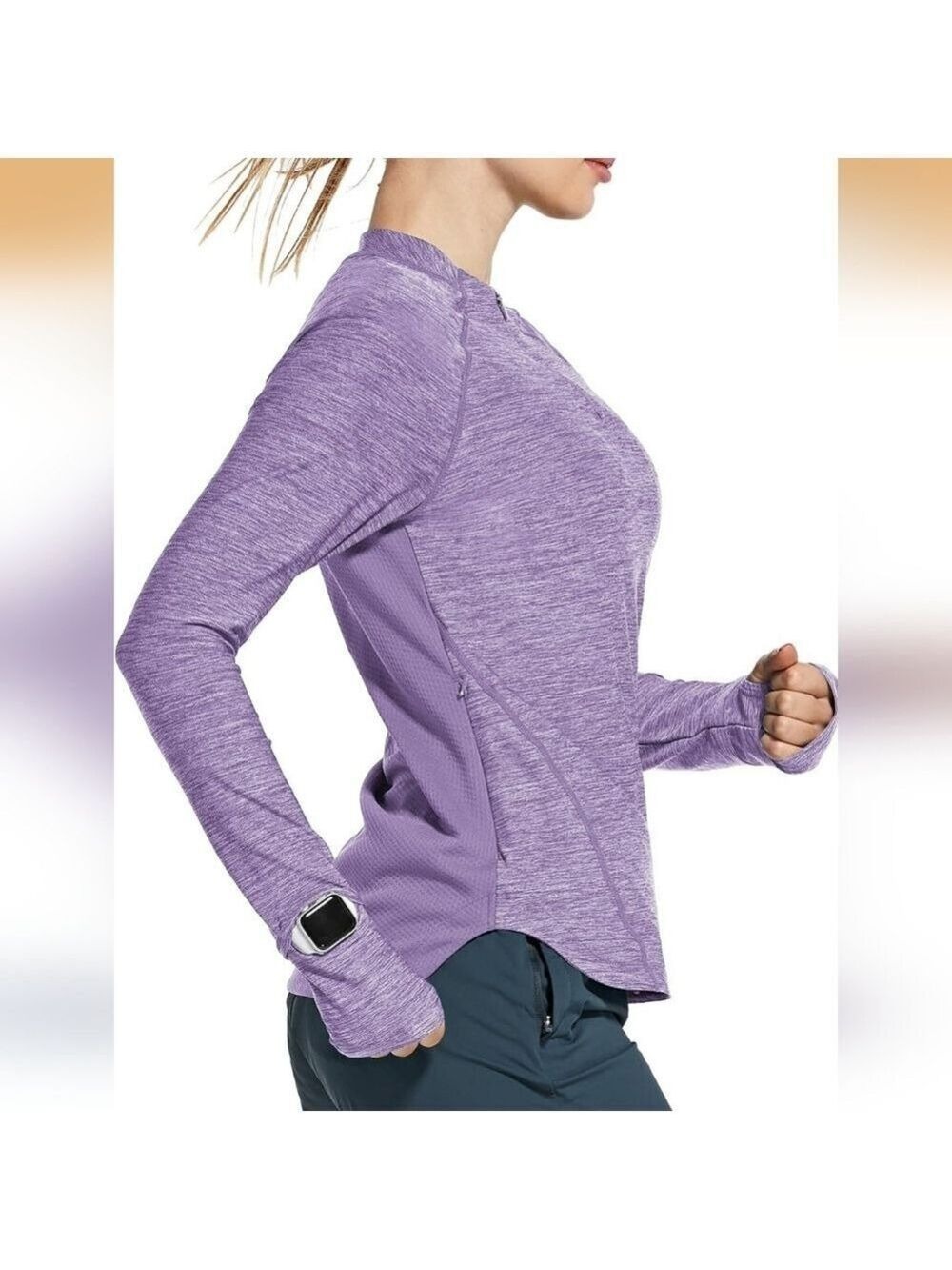 Activewear Women's Purple Long Sleeve Athletic Shirts NWTS
